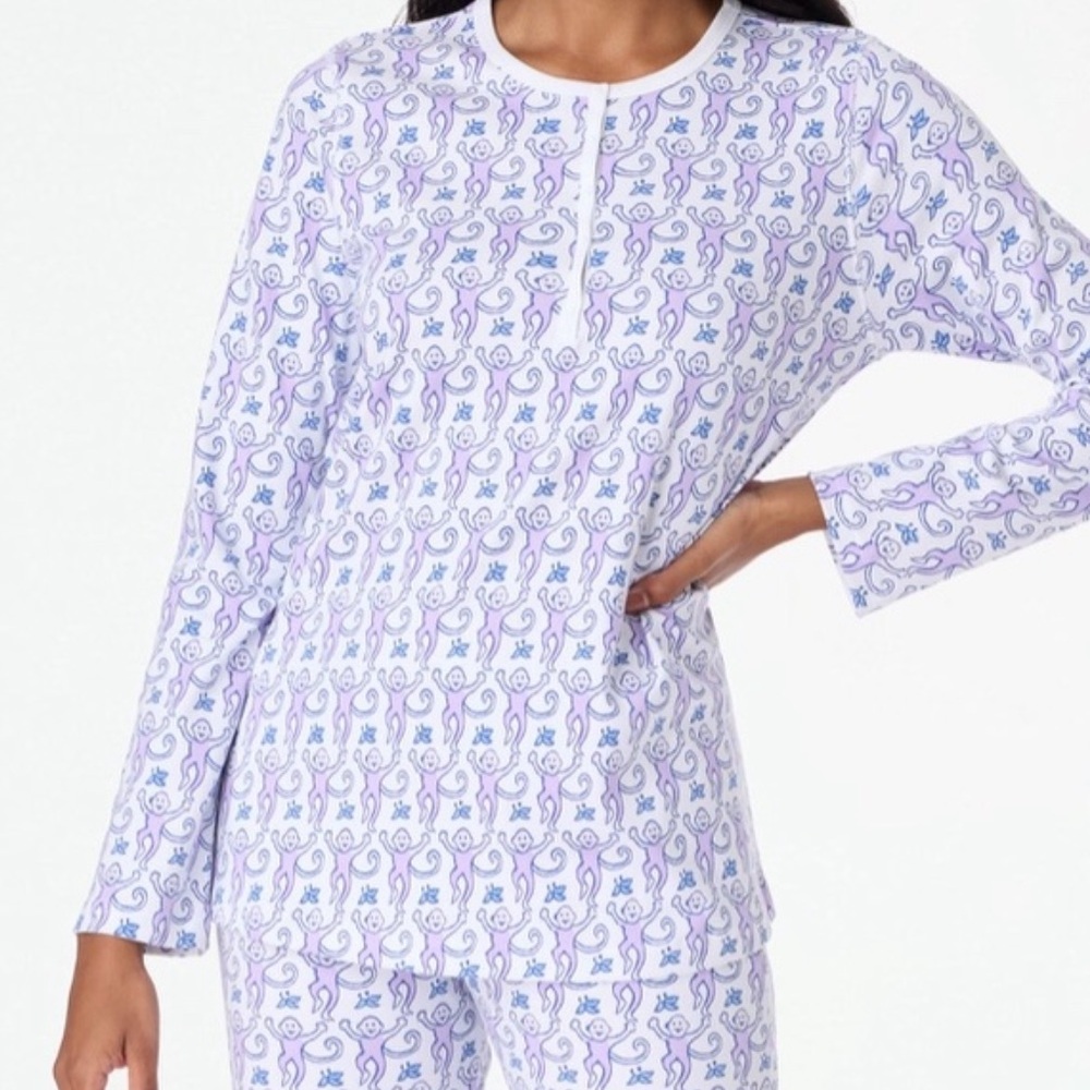 Roller Rabbit Monkey Pajama Top